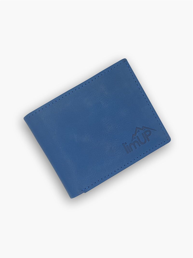 TriFold Waxy Leather Wallet –Blue