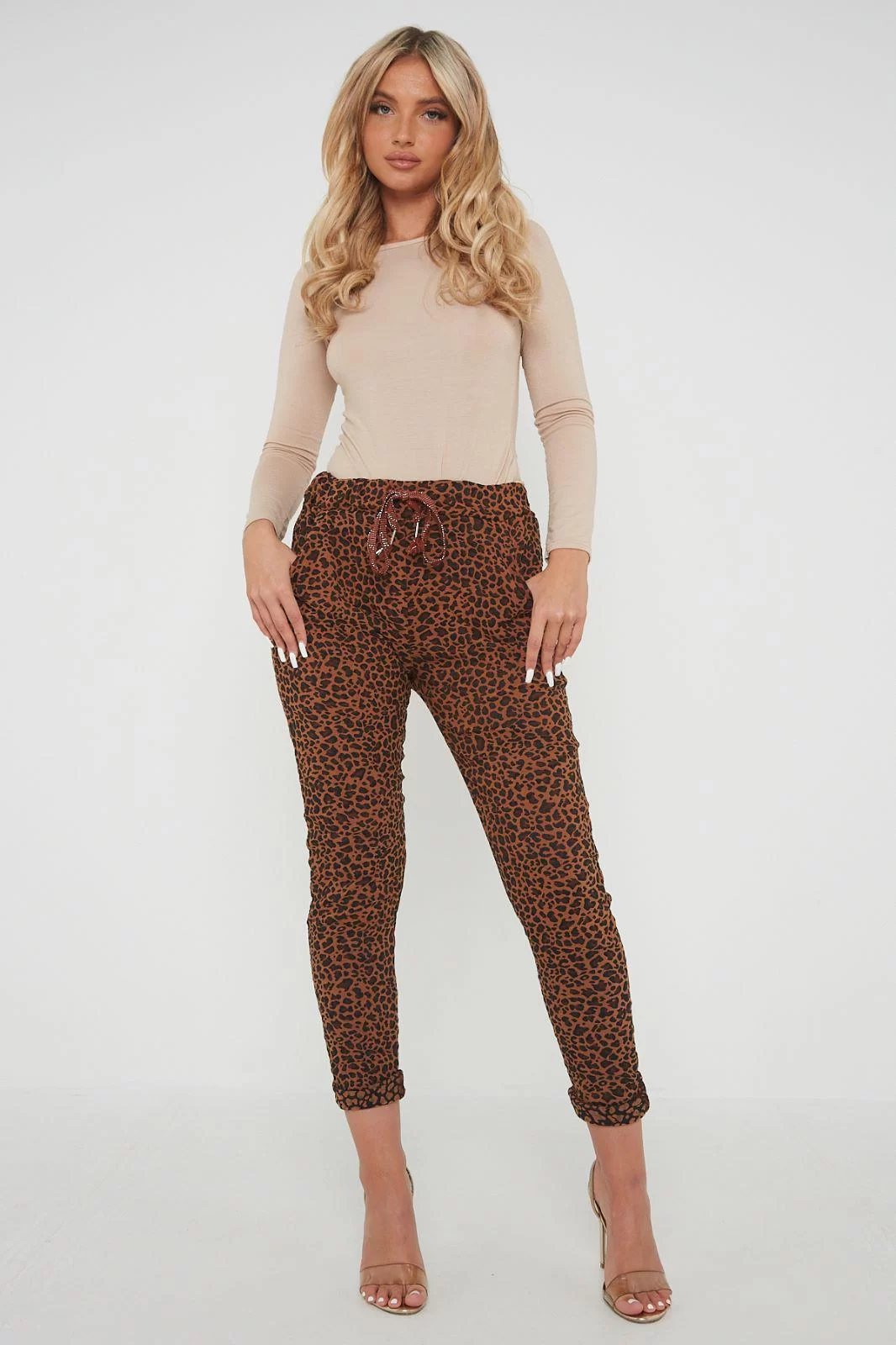 leopard print trousers